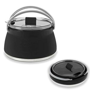 キャンプケトルやかん1L折りたたみやかんアウトドア調理器具シリコンキャンプ用鍋コーヒーポット多機能湯沸かし器・直火-IH対応・高速熱伝導・携帯便利・超軽量・洗いやすい・屋外/登…