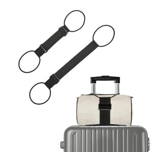 BaraRoseスーツケース固定ベルト荷物【2個】固定ベルト旅行便利グッズバッグとめるベルト調整可能軽量荷物用弾力固定ベルトずり落ち防止軽量調整可能便利グッズ多用途工具(ブラック2個)