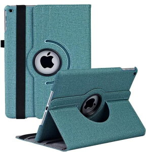 iPadケース10.2インチ第9世代(2021年)第8世代(2020年)第7世代(2019年)対応360度回転スタンドオートスリープ機能3段階調節可能固定バンド脱落防止耐衝撃耐久性おしゃれデニム生地(みどり)