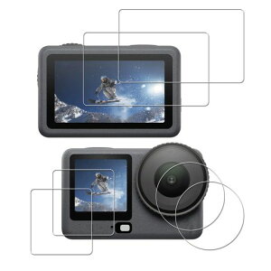 HUAKE�Ή�OsmoAction6�p�K���X�t�B�������Y�Ɏq�f�ސ������K���X9H�d�x�t���J�����ی�t�B���������Y�J�o�[(6��)