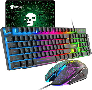 LexonTech���ϋvLED�o�b�N���C�g�Q�[�~���O�L�[�{�[�hUSB�����u�������L���h�����@�\�}���`���f�B�A�L�[2400DPI�����ł�6�̃{�^��+�}�E�X�p�b�hWindows/Mac/Switch/PS4/PS5IOS�Ή�