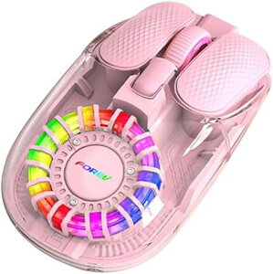 マウス無線bluetooth&2.4g接続モードType-C充電式3段階DPI調整可能RGBランプ効果ワイヤレスゲーミング透明マウスUSBレシーバー付き5ボタン人間工学磁石吸着ハウジング持ち運び