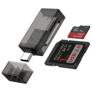 SD�J�[�h���[�_�[ Type-C �������J�[�h���[�_�[ USB 2.0 �f���A���X���b�g SDXC�ASDHC�ASD�AMMC�ARS-MMC�AMicro SDXC�AMicro SD�AMicro SDHC�J�[�h�ɓK�p���AWindows�ƌ݊����̂���
