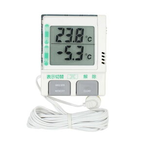 最高最低温度計内部・外部センサー式お出かけ温度お知らせくんDE-1電子温度計農業に家の中から屋外の温度をキャッチデジタル温度計コード3m