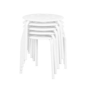 VECELO丸イス12脚セットスツールパイプ椅子幅27x奥行27x高さ30cm耐荷重120kg軽量スタッキング可能室内外兼用完成品PP+スチール頑丈防水コンパクト省スペース来客用子供椅子ダイニングチェア…