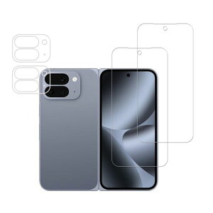 HUAKE�K���X�t�B����GooglePixel10ProFold�p���Y�Ɏq�f�ސ������K���X�w��h�~�t���ی�t�B���������Y�J�o�[�y(2��)�K���X�t�B����+(2��)�J�����t�B�����z