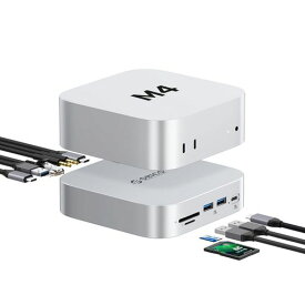 ORICO MiniLink Mac mini M4 ハブ(10Gbps USB 3.2ポート、2.5Gイーサネットポート、SD 3.0/TF 3.0リーダー、3.5mmヘッドホンジャック&マイクジャック付き)M48PR