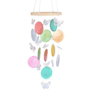 MMETERXITYカラフル蝶シーグラス貝風鈴外用/庭/ポーチ装飾用手作り風鈴