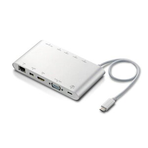 �G���R�� �h�b�L���O�X�e�[�V���� PD [�[�dType-C/USB3.0/miniDisplay/HDMI/D-sub/��3.5/SD+microSD/LAN] 30cm �V���o�[ DST-C08SV