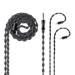 NICEHCKPtGrイヤホンリケーブル0.78mm2Pin4.4mmグラフェンメッキ合金銅白金めっき単結晶銅OCCプラグhifiリケーブル交換用ワイヤゲージ19AWGLitz構造アップグレードケーブル金属製コネクタ着脱式