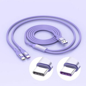 YFFSFDC USB Type C �[�d �P�[�u�� 1.5M USB A to C + C ��� 2�䓯���[�d�\ PD�}���[�d 66W/5A �f�[�^�]�� Y�� ���܂�ɂ��� �ϖ��Ր� iphone15/Samsung Galaxy S22 A51
