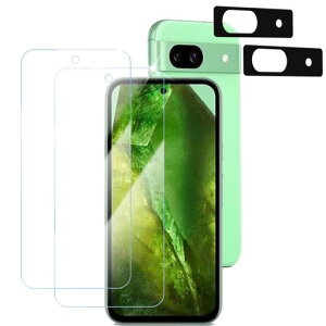 HUAKEGooglePixel8a�K���X�t�B�����y(2��)�K���X�t�B����+(2��)�J�����t�B�����z�ڂ̔��y���u���[���C�g�J�b�g�O�[�O��Pixel8a�p�K���X�t�B�����J�����t�B�����J�o�[�ی�t�B����