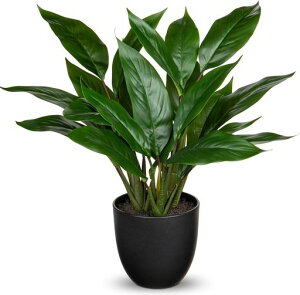 VillaComoフェイクグリーンインテリアグリーン人工観葉植物フェイク旅人の木ササウチワインテリアお手入れやすい水やり不要害虫駆除不要事務所室内家庭おしゃれプレゼント(43CMササウチワ)