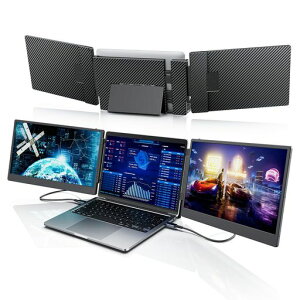 LaptomoS3ノートパソコンデュアルモニター14インチFHD1080PIPSモバイルモニター、ポータブルPCトリプル拡張ディスプレイに適用13-17インチノートパソコン、HDMI/Type-Cプラグアンドプレイ