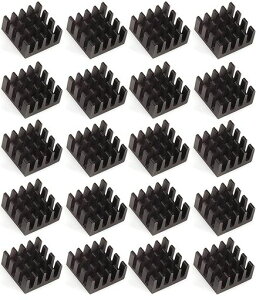 Easycargo20個14mmヒートシンク14x14x7mmブラックアルマイトヒートシンク冷却クーラーGPUチップVRAMVGAVRAM(14mmx14mmx7mm)