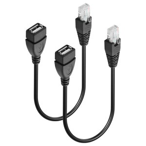 CERRXIAN2�{USB-RJ45�ϊ��P�[�u��USB���X-RJ458P4C�I�X�C�[�T�l�b�g�����P�[�u���m�[�g�p�\�R��/���[�^�[/ADSL���f��/�Ď��J�����Ή�30cm