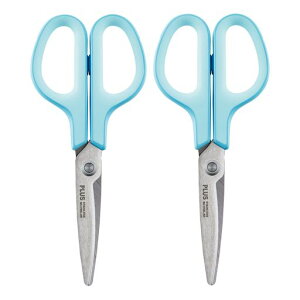 プラスはさみフィットカットカーブスタンダード抗菌グリップ左手用ブルー2個SC-175SL-AB35-738x2