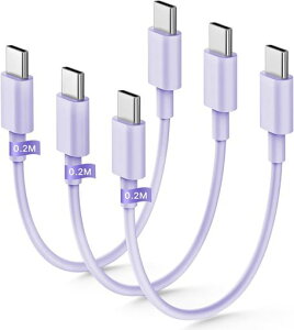USBType-CtoC�P�[�u���Z���y20cm/3�{�Z�b�g�zPD�Ή�60W�}���[�d&�f�[�^�]���^�C�vc�}���[�d�P�[�u�����ϋv�f����h�������^�тɕ֗�iPhone16/15�V���[�Y�AiPadPro/Air�AGalaxy