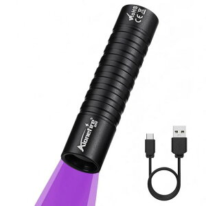 Alonefire SV99 3W ���O�� �u���b�N���C�g ���� ���^ UV LED ���C�g �g��365nm USB Type-C �[�d�� �A�j�T�L�X���C�g �E�b�h������ �y�b�g�A���o�� �X�R�[�s�I�� �Ӓ� �^�� ���W���p �d���A�L�^�ہA�ށc