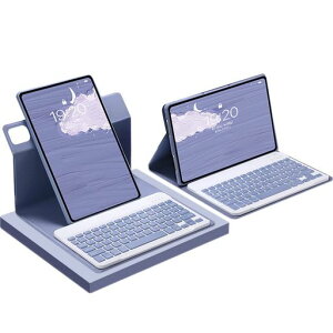 横置き縦置きiPad10キーボードケースマグネット分離式BluetoothキーボードiPad第10世代キーボードケース360°回転式ワイヤレス手帳型(iPad10(2022)紫灰)