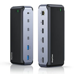 RayCue13IN1ドッキングステーションUSB-CDock100W出力4K@30HZ対応1GbpsイーサネットポートHDMIポート*3USB-Cポート*3USB-Aポート*23.5mmオーディオジャック搭載