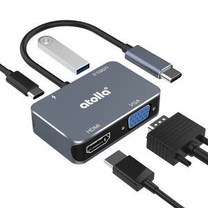 USBCnuatollaUSBTypeCHDMIϊA_v^[u4K@30HzHDMI+1080PVGA+USB3.05Gbps+60WoTYPE-CPowerDeliveryvUSB-CtoHDMI^Cvc