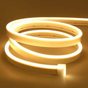 Lamomo White LED strip Lights, 16.4ft/5m Neon Light Strip, 12V Flex Waterproof Neon LED Strip, Silicone LED Neon Rope Light for