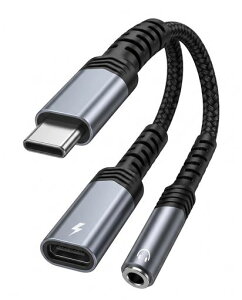 Faodzc 2in1 �^�C�vC 3.5mm �C���z���ϊ��A�_�v�^ 60W PD�}���[�d 32bit DAC �n�C���] ��� �ʘb�Ή� �f���h�~ Compatible with iPhone 17/16/15, Compatible with