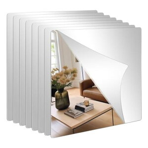 やぬき8枚セット割れない鏡30x30cm姿見鏡丸角全身鏡どこでも貼れる割れない鏡貼る鏡飛散防止アクリルミラー壁掛け鏡ミラー穴あけ不要DIY浴室風呂軽量自由に組立て可能