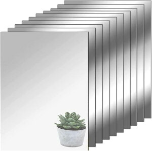 割れない鏡10枚セット壁に貼る鏡15cmx10cm姿見鏡全身アクリルミラー飛散防止自由組合取り付け簡単壁掛け鏡浴室風呂寝室玄関リビングルーム適用(15cmx10cmx2mm)