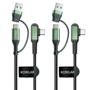 Kobilar240WUSB-CtoUSB-C�P�[�u��2�{�Z�b�g(3m+3m)�ATypeC�����[�d�P�[�u���A2in1�[�d�R�[�h90�xL���^�u���P�b�g���H�ϋv�������P�[�u���AMacBookPro/Air�AiPhone16/17