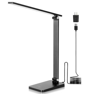 LEDDeskLampDeskLampwithUSBChargingPortDeskLampsforHomeOffice3BrightnessLevelDeskLightEyeCaringNatural