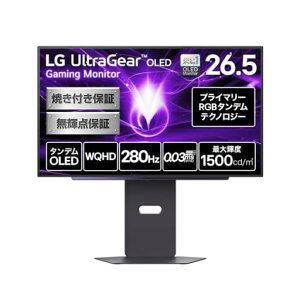 LG �L�@EL �Q�[�~���O ���j�^�[ 27GX700A-B 26.5�C���`/WQHD@280Hz/�^���f��OLED/0.03ms/HDR TB500