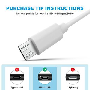 6�t�B�[�gUSBtoMicro-USB�P�[�u�����^Kindle�d�q���Ѓ��[�_�[�APaperwhite�AOasis�����2020�N�ȑO��Kindle&Fire�^�u���b�g�Ή�(���i�摜�ƌ݊������X�g�Q�ƁA2021�N�ȍ~��Kindle��Ή�)(��)