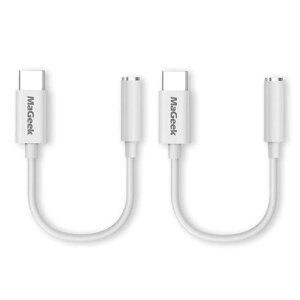 MaGeekR (2����) USB Type-C����3.5mm�w�b�h�z���I�[�f�B�I�A�_�v�^ USB-C����C���z��AUX�A�_�v�^[�t���f�W�^���n�C���] 96kHz/24bit] iPad Pro/Google Pixel/Pixel