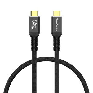 Alvin�fsCablesUSB4USB-C�P�[�u�����_��240WPD3.1�}���[�d40Gbps�����f�[�^�]��8K@60Hz�f���o��Thunderbolt4/3�݊�USB-IF�F��MacBookPro/AiriPad