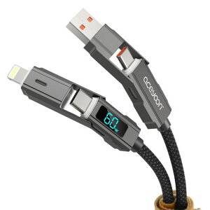 aceyoonUSBTypeC[dP[uCgjOϊő60W}[d}`P[uLEDfBXvC4in1lightningUSBCA_v^[1.5M{PDΉf[^]bg`FbJ[