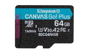 Kingston Canvas Go Plus microSDXC �������[�J�[�h Gen4 200MB/s A2 U3 V30 64GB �V���O���p�b�N ADP�J�[�h�Ȃ� SDCG4/64GBSP