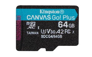 Kingston Canvas Go Plus microSDXC �������[�J�[�h Gen4 200MB/s A2 U3 V30 64GB �V���O���p�b�N ADP�J�[�h�Ȃ� SDCG4/64GBSP