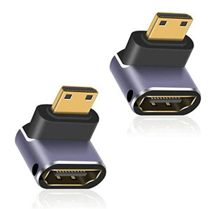 Duttek L���^�~�j HDMI�����A�_�v�^, 8K Mini HDMI(�I�X) to HDMI(���X)2.1 �ϊ��A�_�v�^�����b�L�R�l�N�^ 8K@60Hz, 4K@144Hz, 2K@240Hz HDR�Ή� 2�Z�b�g(�����)