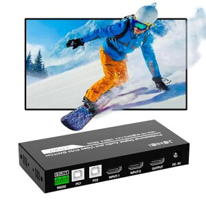 HDMIKVM�ؑ֊�2����1�o�́A4K@60HzHDMI2.0KVM�ؑ֊�A2��̃R���s���[�^���L�[�{�[�h�A�}�E�X�A�v�����^�A���j�^�����L�A����/�蓮�ؑցA�ȒP�ڑ��h���C�o�[�s�v-PSE�F�ؓd���A�_�v�^�[�AUSB�P�c