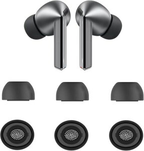 A-Pcas �C���[�s�[�X Galaxy Buds3 Pro�p�C���[�s�[�X �C���[�`�b�v �V���R�����C���z���L���b�v Galaxy Buds 3 Pro�p�C���z���J�o�[ S�T�C�Y3�y�A �u���b�N 913BS