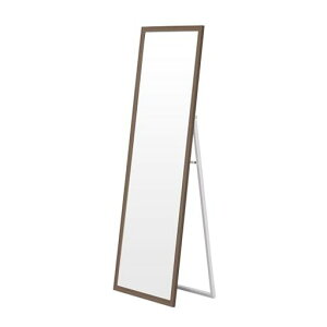 オーエスジェイ(OSJ)全身鏡玄関全身姿見軽量スタンド壁掛け立て掛け自撮り鏡壁掛け鏡飛散防止加工全身ミラースリムミラーインテリア50x150cmブラウン