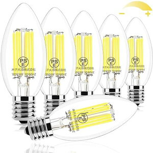 Wonninek �V�����f���A �d�� e17 led 60W�`���� �����\ LED �G���W�� �t�B�������g�d�� �X�C�^ �ȃG�l 6W �����F 4000K 817lm C35 �N���A�^�C�v ������Ή� �f�M�ގ{�H���?�� PSE�F�؍ς� (6����)