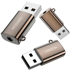 MOSWAG USB 3.5mm�C���z���W���b�N�ϊ��A�_�v�^�AUSB �O�t���T�E���h�J�[�h�A3.5 mm���X �C���z�� �w�b�h�z�� �I�[�f�B�I�ϊ� �w�b�h�t�H���ALinux�APC�A���b�v�g�b�v�AMac�A�f�X�N�g�b�v�APS4�ȁc
