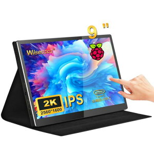 wisecoco ���o�C�����j�^�[ 9 �C���` 2K 2560*1600 IPS �^�b�`�X�N���[�� 73% NTSC USB C HDMI �Z�J���_�� �O���R���s���[�^ ���b�v�g�b�v LCD ���j�^�[�}�[�g �J�o�[ & �X�s�[�J�[�t�� MacBook