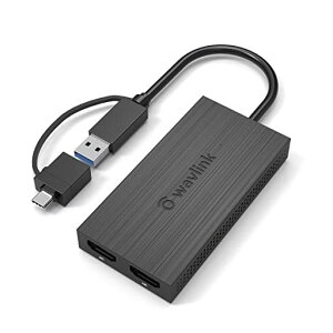 WAVLINKUSB3.0A/type-C-�f���A��HDMI�A�_�v�^�[2K�o�̓~�j�h�b�L���O�X�e�[�V����/�ő�4K(3840x2160@30Hz�f�B�X�v���C�o��/1x1440P�Ή�HDMI�o�̓|�[�g/1x1080P�Ή�