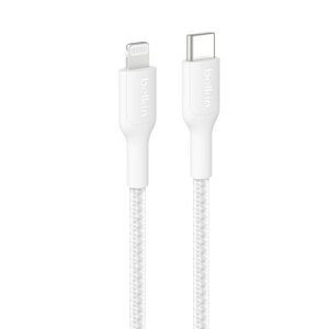 BelkinUSB-Cto���C�g�j���O�ґg�i�C�����P�[�u��iPhone14/13/12/SE/11/XR�Ή��}���[�d�����ϋvMFi�F��PD�Ή��P�[�u���X�g���b�v�t��2���[�g���z���C�g