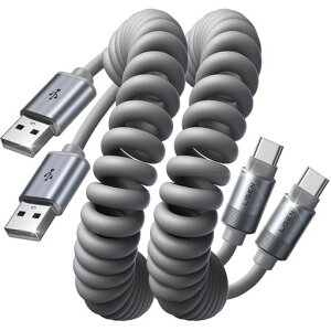 USBTypeC�P�[�u���y1M/2�{�Z�b�g�zLISENUSB-C&USB-A3.1A�^�C�vc�P�[�u���Z��Carplay�Ή��R�C���^���܂�h�~�L�k����(0.3M����1.2M�܂ŐL�т�)���ϋv���������R�l�N�^