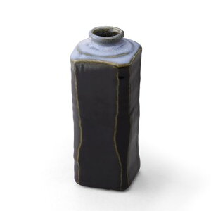 東秀陶器(Tousyuutouki)花器フラワーベース美濃焼民芸調窯変花瓶約奥6.5x幅6.5x口径3.7x高17.0cm